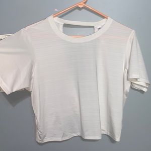 cute white T-shirt with open back